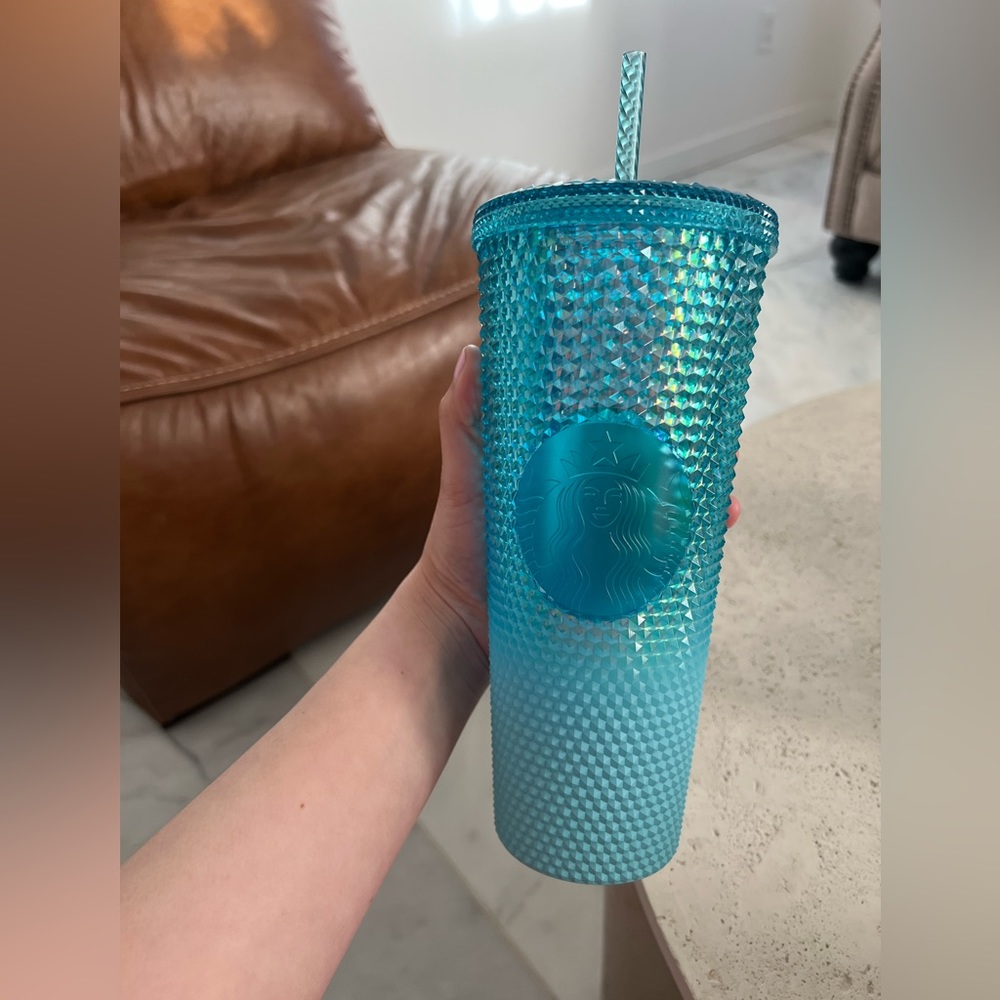 Starbucks Ombré Glacier light blue studded venti